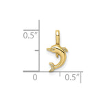 10K / 14K Yellow Gold Mini Jumping Dolphin w/ Fixed Bail Charm - Product Photo
