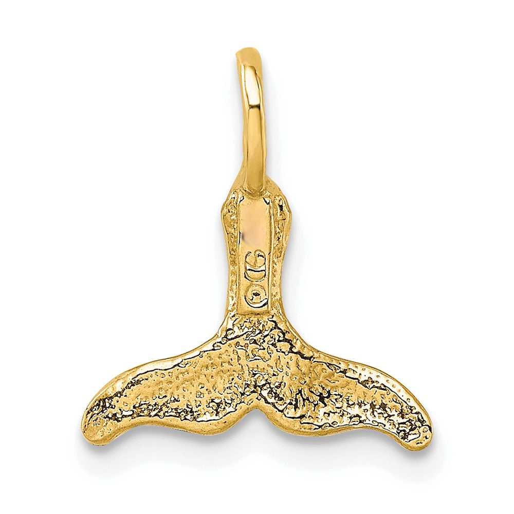 10K / 14K Yellow Gold Polished Mini Whale Tail Charm - Product Photo