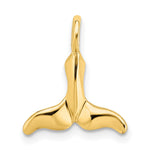 10K / 14K Yellow Gold Polished Mini Whale Tail Charm - Product Photo