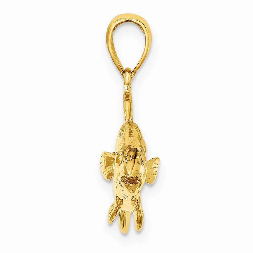 10K / 14K Yellow Gold 3-D Red Fish Charm - Product Photo