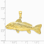 10K / 14K Yellow Gold 3-D Red Fish Charm - Product Photo