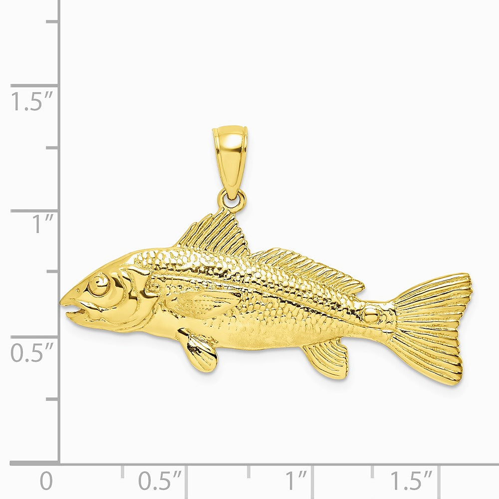 10K / 14K Yellow Gold 3-D Red Fish Charm - Product Photo