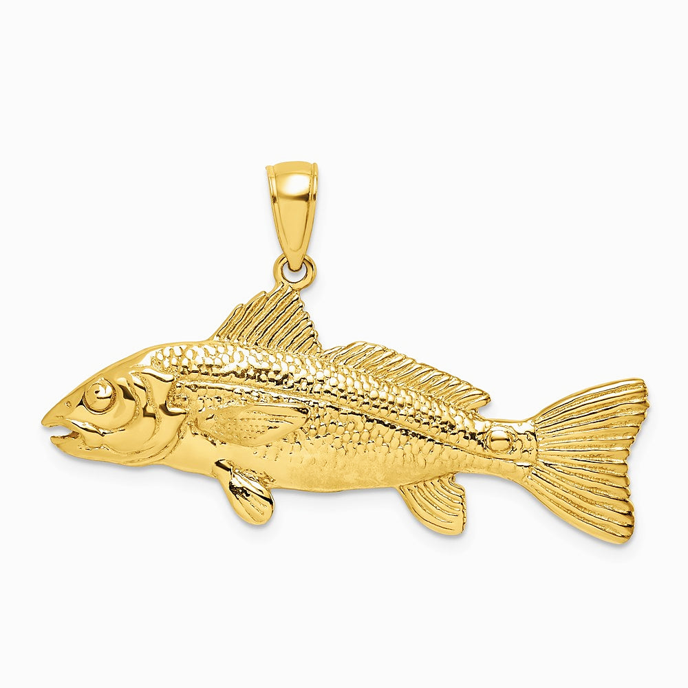 10K / 14K Yellow Gold 3-D Red Fish Charm