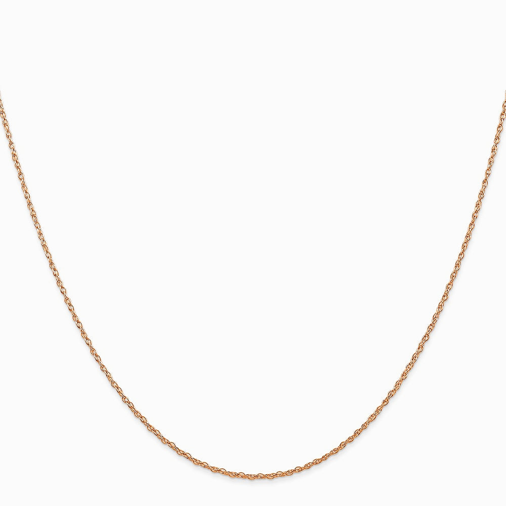10K Rose Gold .7 mm Carded Cable Rope Chain Necklace 16"-24" - Product Photo