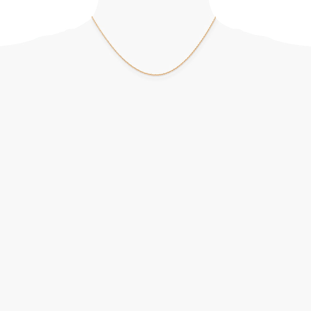 10K Rose Gold .7 mm Carded Cable Rope Chain Necklace 16"-24" - Product Photo