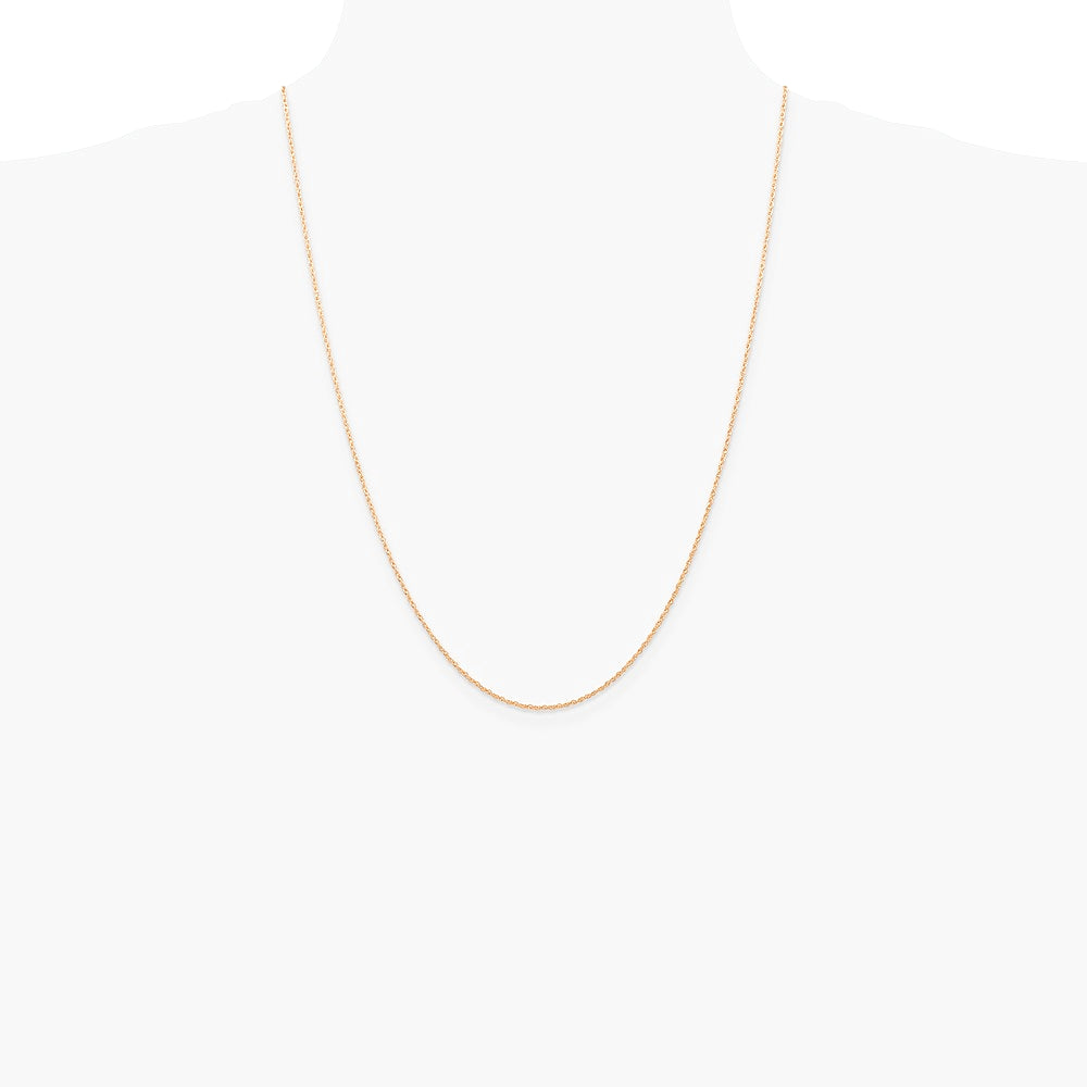 10K Rose Gold .7 mm Carded Cable Rope Chain Necklace 16"-24" - Product Photo