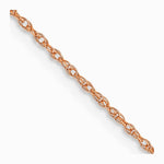 10K Rose Gold .7 mm Carded Cable Rope Chain Necklace 16"-24" - Product Photo