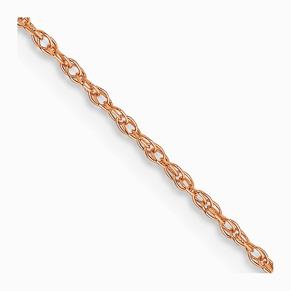 10K Rose Gold .7 mm Carded Cable Rope Chain Necklace 16"-24"