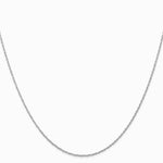 10K White Gold .7mm Carded Cable Rope Chain Necklace 16"-24" - Product Photo
