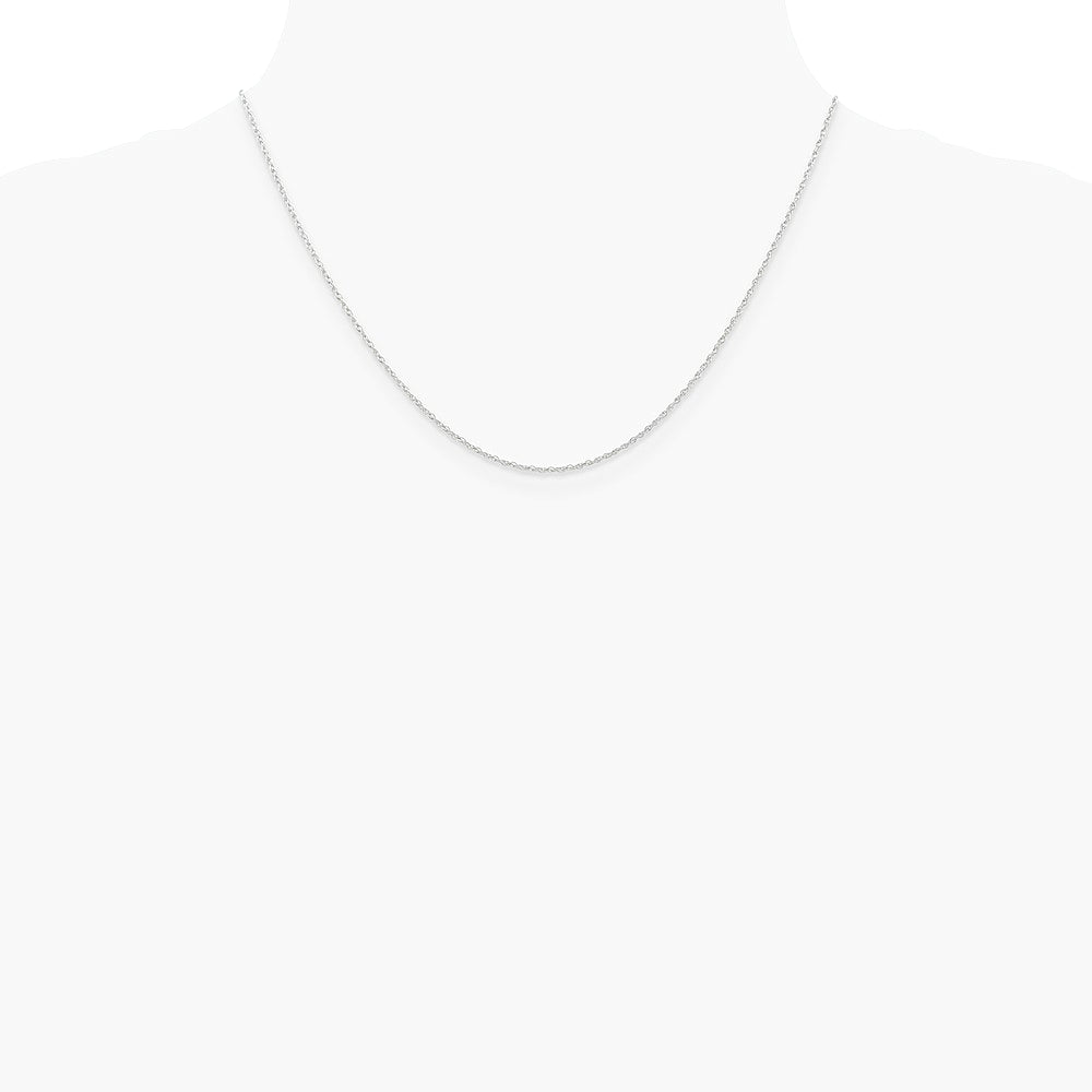 10K White Gold .7mm Carded Cable Rope Chain Necklace 16"-24" - Product Photo