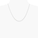 10K White Gold .7mm Carded Cable Rope Chain Necklace 16"-24" - Product Photo