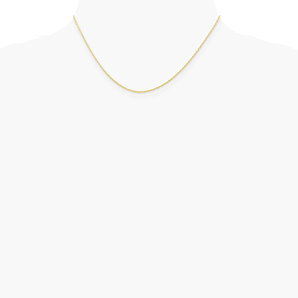10K Yellow Gold .7mm Carded Cable Rope Chain Necklace 16"-24" - Product Photo