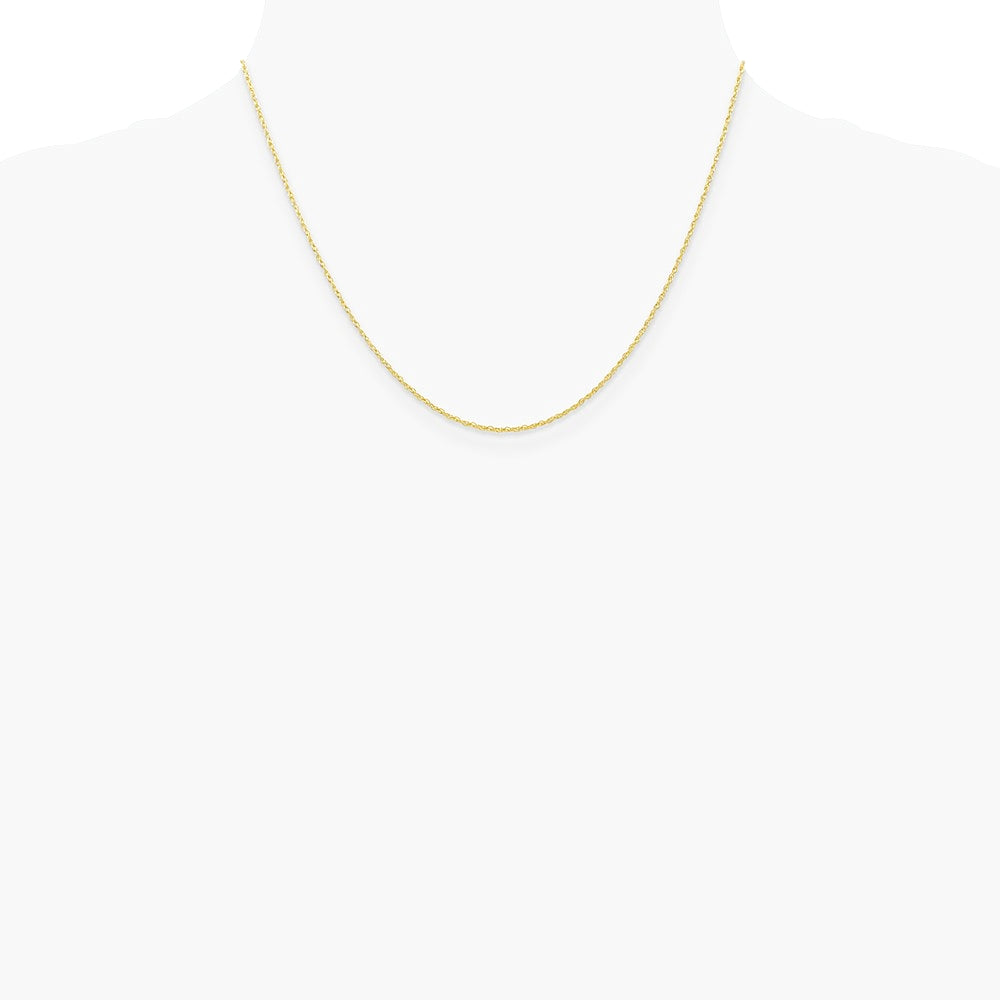 10K Yellow Gold .7mm Carded Cable Rope Chain Necklace 16"-24" - Product Photo