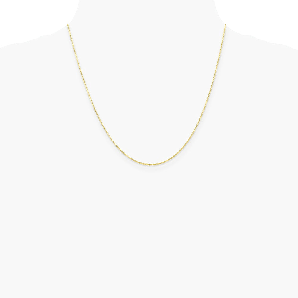 10K Yellow Gold .7mm Carded Cable Rope Chain Necklace 16"-24" - Product Photo