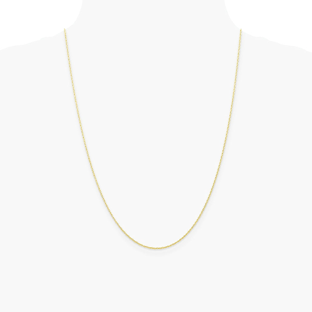 10K Yellow Gold .7mm Carded Cable Rope Chain Necklace 16"-24" - Product Photo