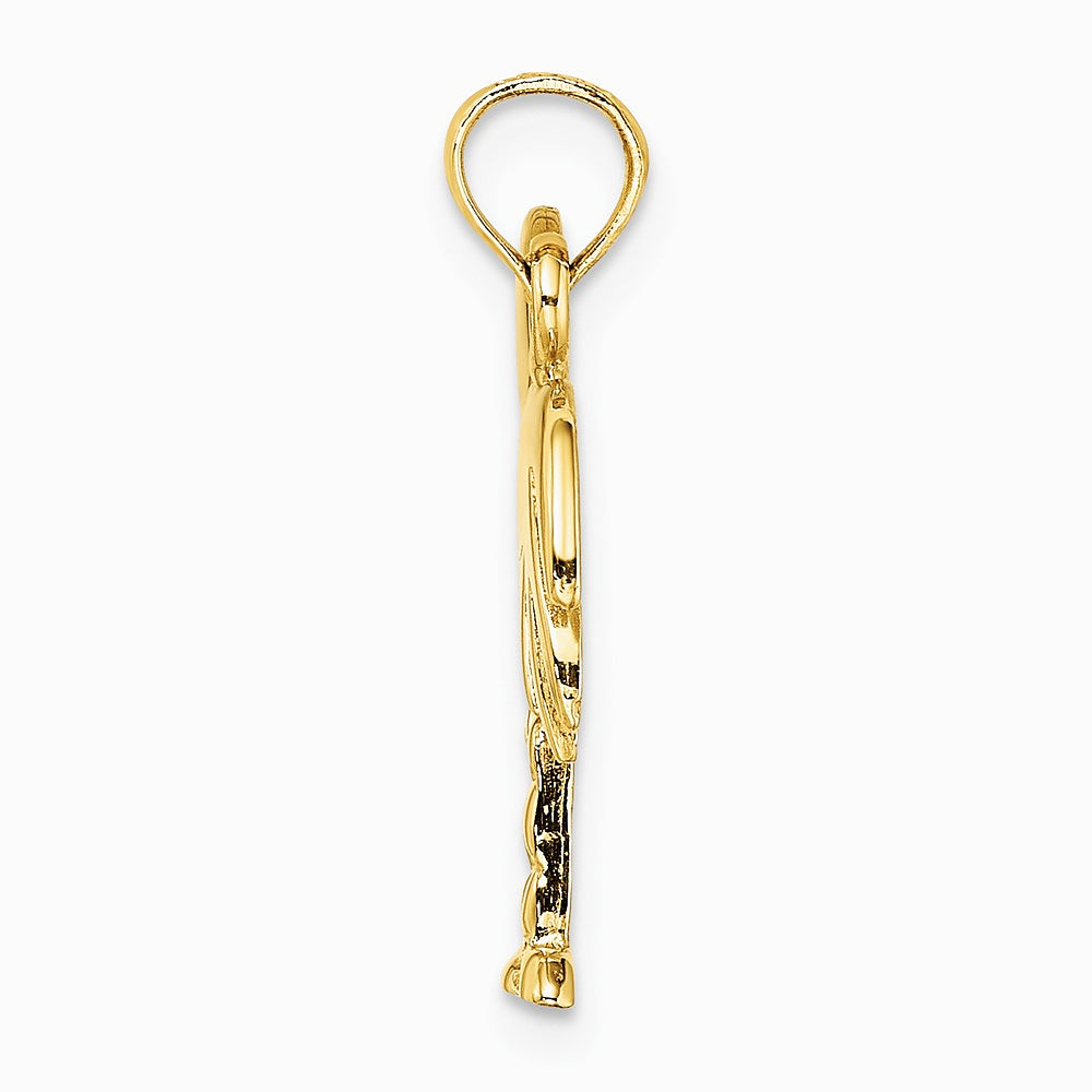 10K / 14K Yellow Gold Polished Charleston Palm Tree Charm - Product Photo