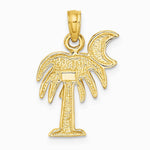10K / 14K Yellow Gold Polished Charleston Palm Tree Charm - Product Photo