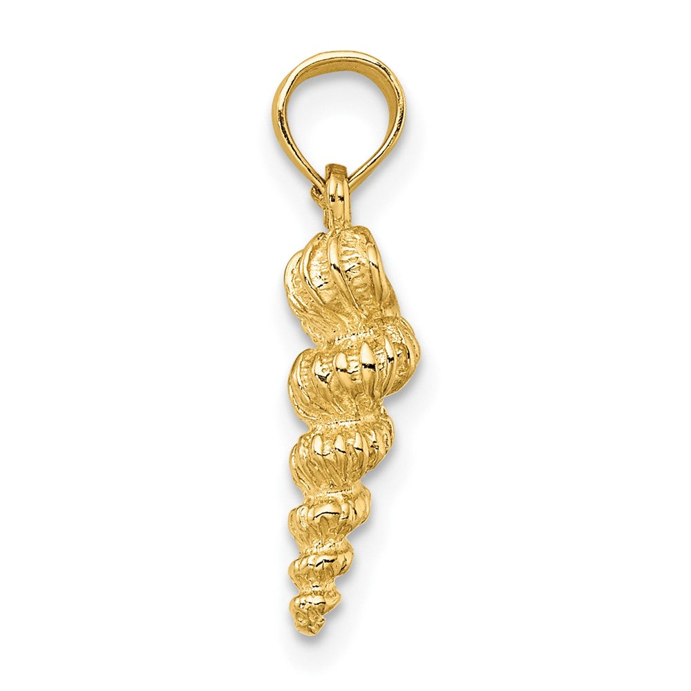 10K / 14K Yellow Gold 3-D Mini Common Wentletrap Shell Charm - Product Photo