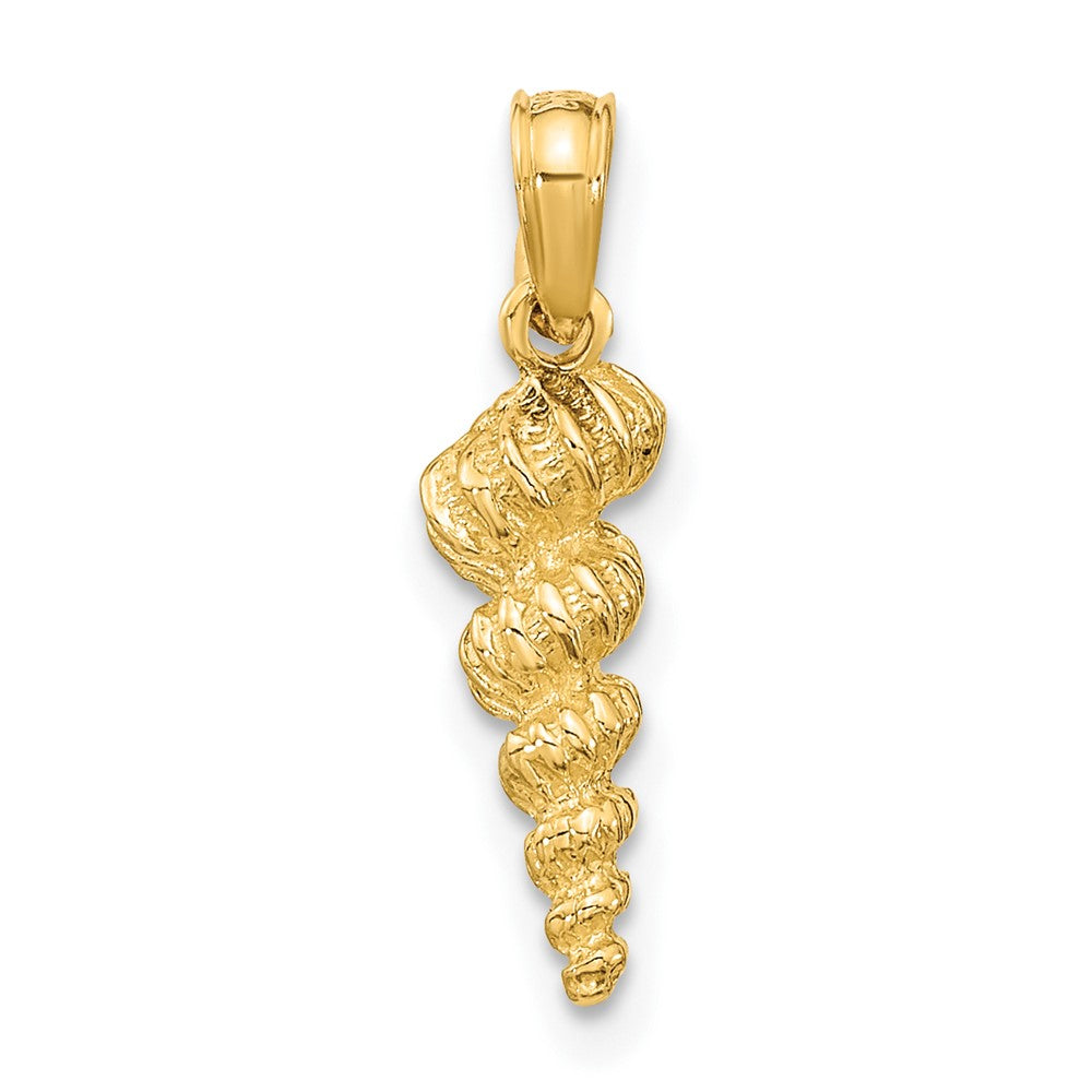 10K / 14K Yellow Gold 3-D Mini Common Wentletrap Shell Charm - Product Photo