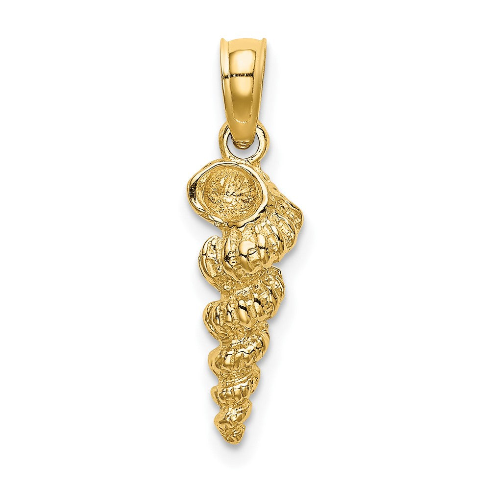 10K / 14K Yellow Gold 3-D Mini Common Wentletrap Shell Charm - Product Photo