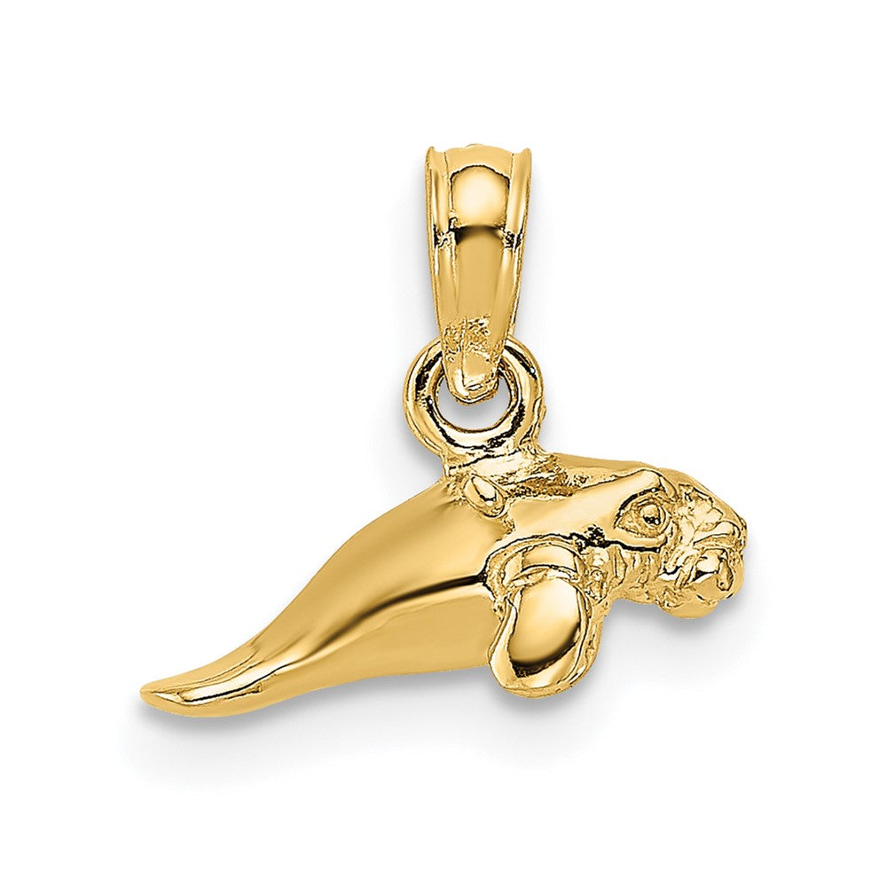 10K / 14K Yellow Gold 3-D Polished Mini Manatee Charm - Product Photo