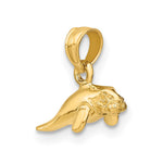 10K / 14K Yellow Gold 3-D Polished Mini Manatee Charm - Product Photo