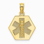 10K / 14K Yellow Gold Medical Disc Pendant - Product Photo