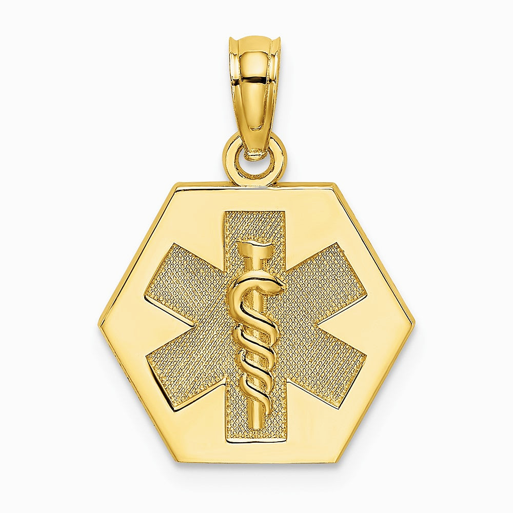 10K / 14K Yellow Gold Medical Disc Pendant - Product Photo