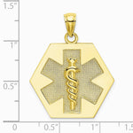 10K / 14K Yellow Gold Medical Disc Pendant - Product Photo