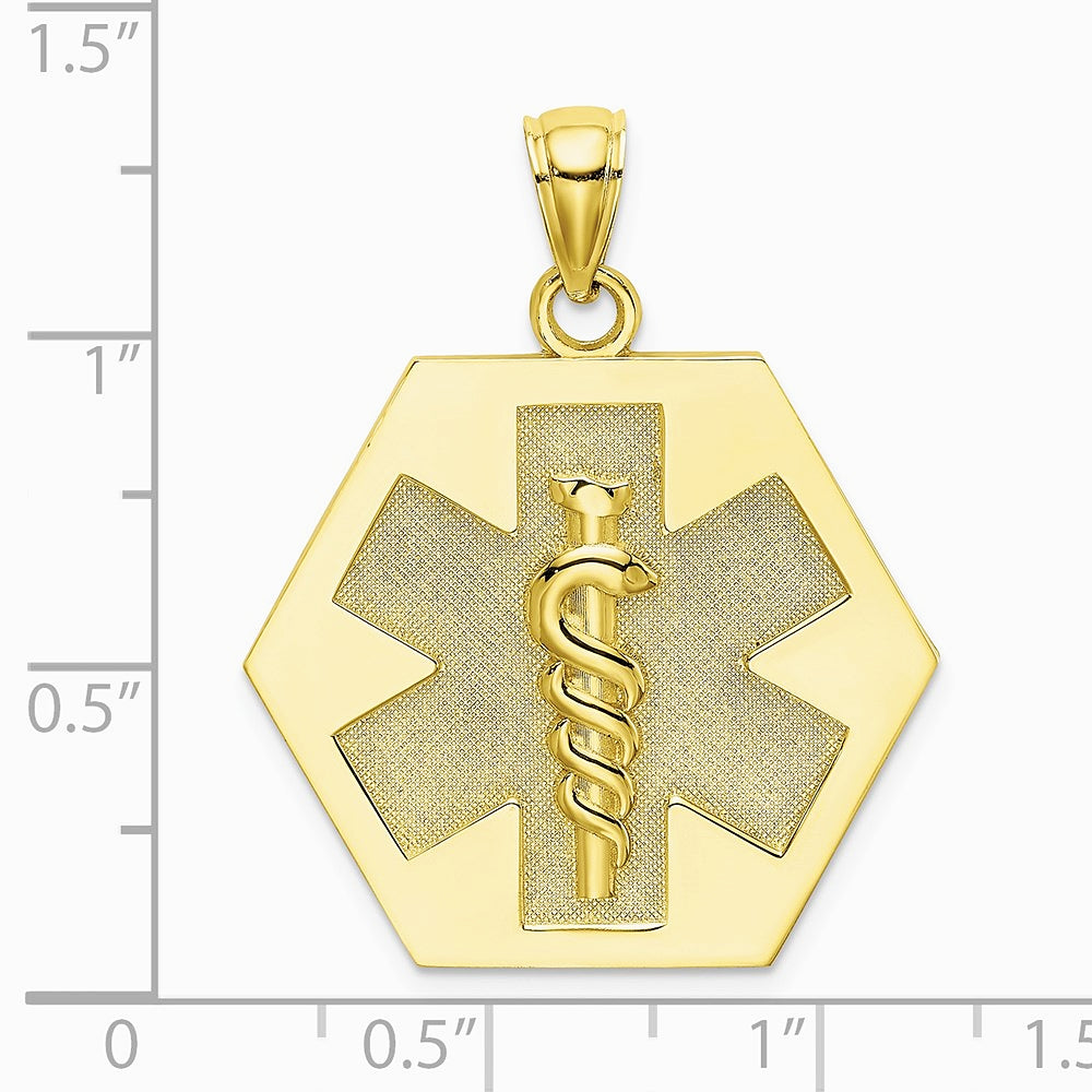 10K / 14K Yellow Gold Medical Disc Pendant - Product Photo