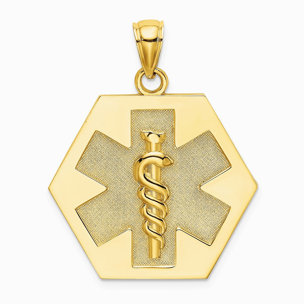 10K / 14K Yellow Gold Medical Disc Pendant - Product Photo