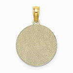10K / 14K Yellow Gold Textured Communion Cup on Round Disc Charm - Product Photo
