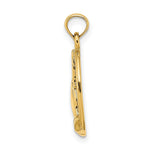 10K / 14K Yellow Gold Praying Hands and Cross In Oval Charm - Product Photo