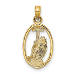 10K / 14K Yellow Gold Praying Hands and Cross In Oval Charm - Product Photo