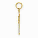 10K / 14K Yellow Gold Cut-Out Cross w/ Dove Charm - Product Photo