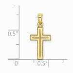 10K / 14K Yellow Gold 2-D Polished Textured Cross Charm - Product Photo