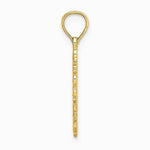10K / 14K Yellow Gold Cut-Out Delicate Cross Charm - Product Photo