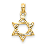 10K / 14K Yellow Gold Polished Star Of David Charm - Product Photo