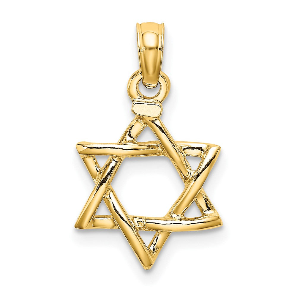 10K / 14K Yellow Gold Polished Star Of David Charm - Product Photo