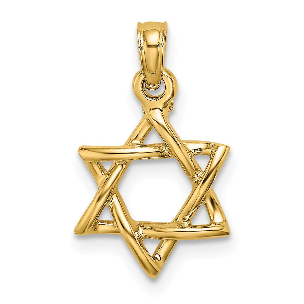 10K / 14K Yellow Gold Polished Star Of David Charm - Product Photo