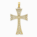 10K / 14K Yellow Gold Polished Celtic Knot Cross Charm - Product Photo