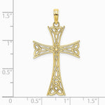 10K / 14K Yellow Gold Polished Celtic Knot Cross Charm - Product Photo