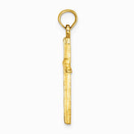 10K / 14K Yellow Gold Diamond-Cut with Tapered Ends Cross Charm - Product Photo