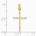 10K / 14K Yellow Gold Diamond-Cut with Tapered Ends Cross Charm - Product Photo