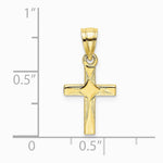 10K / 14K Yellow Gold Diamond Shape Center Mini Cross Charm - Product Photo