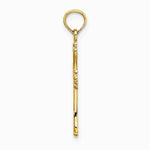 10K / 14K Yellow Gold Polished Engraved Cross Charm - Product Photo