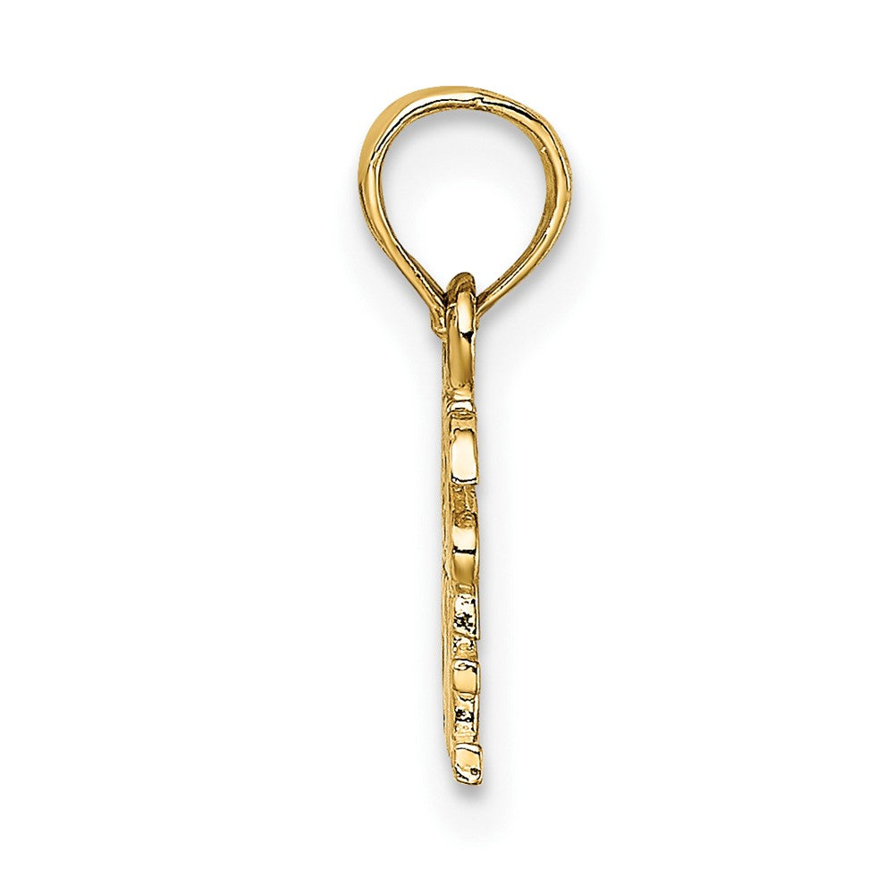 10K / 14K Yellow Gold Polished / Engraved JESUS HEART ME Charm - Product Photo