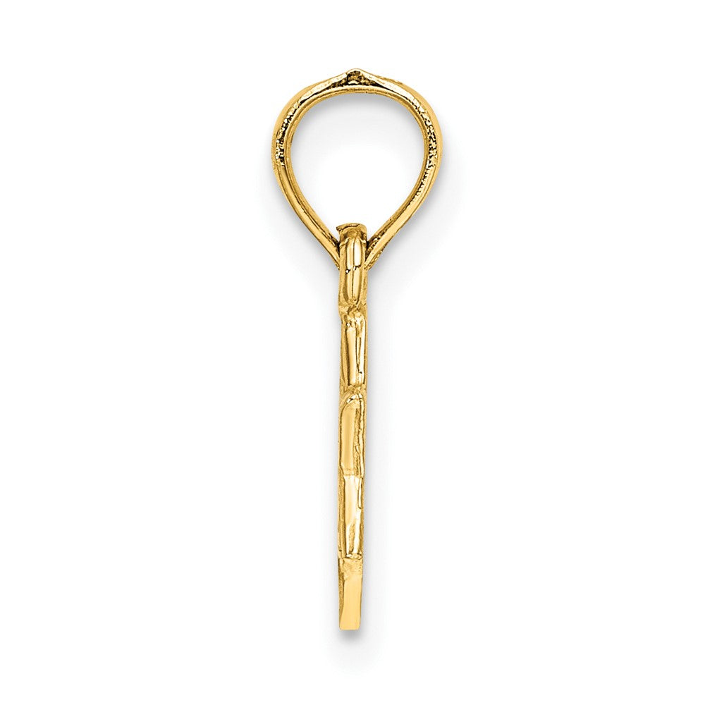 10K / 14K Yellow Gold Mini Star Of David w/ Engraved Swirl Charm - Product Photo