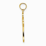 10K / 14K Yellow Gold Polished Cross w/ Heart Charm - Product Photo