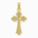 10K / 14K Yellow Gold Polished Cross w/ Heart Charm - Product Photo